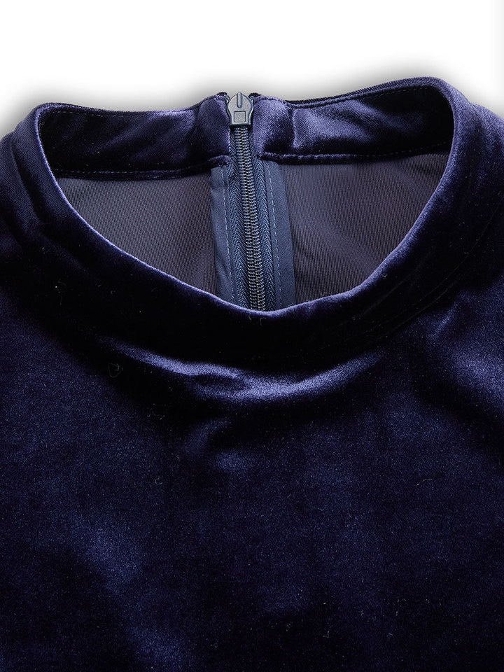 Fern | Navy Blue Long-Sleeve Midi Dress