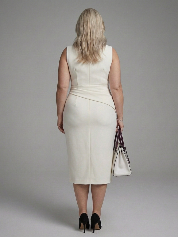 Floriane | Asymmetrical Midi Dress without Sleeves