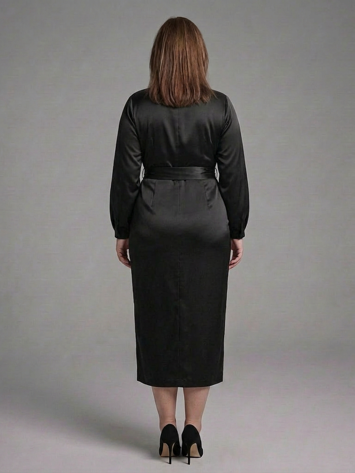 Wilhelmina | Midi Dress with Long Sleeves and Side Closure