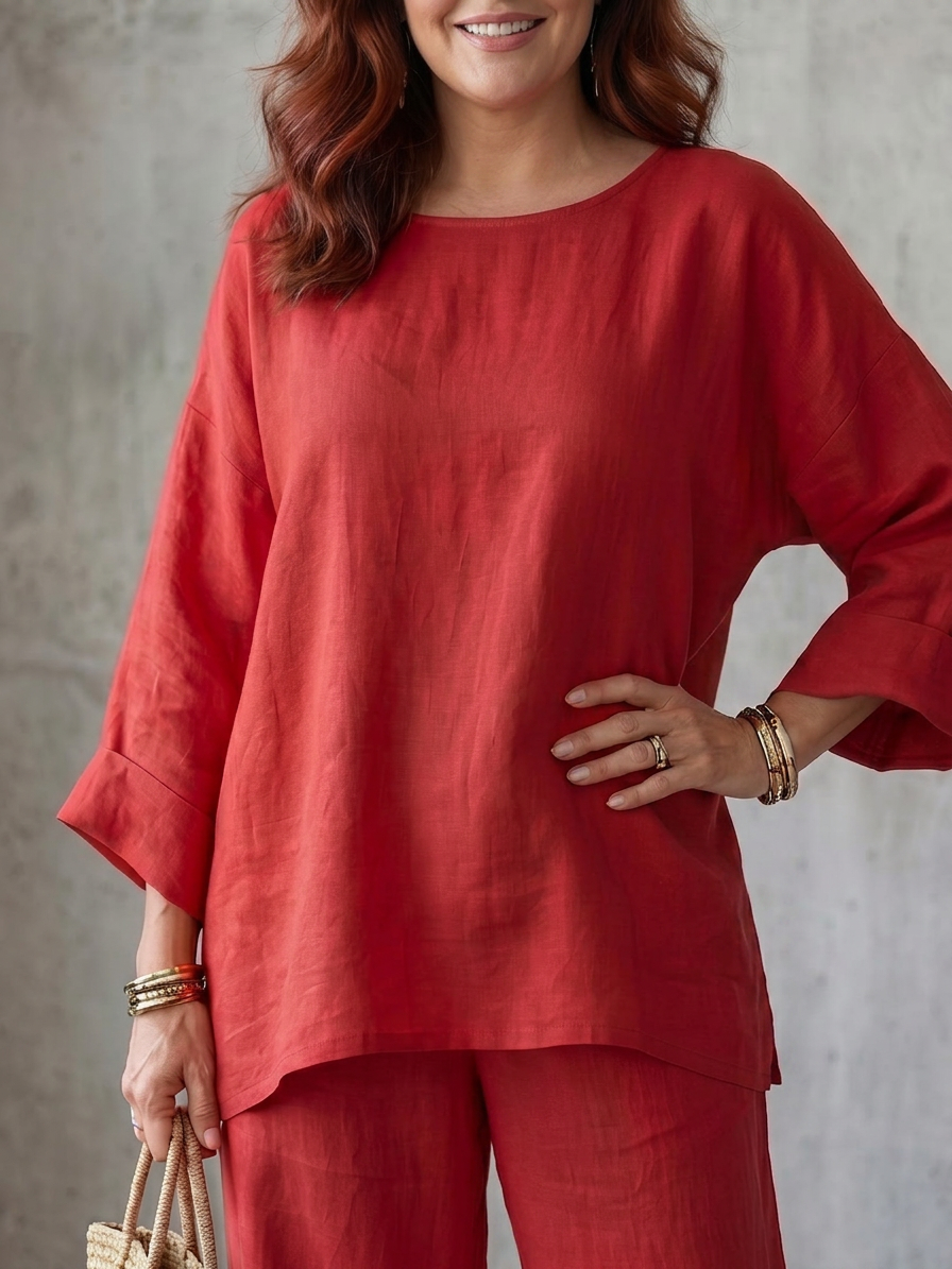 Isabeau | Oversized Tunic Wide Leg Pant Set