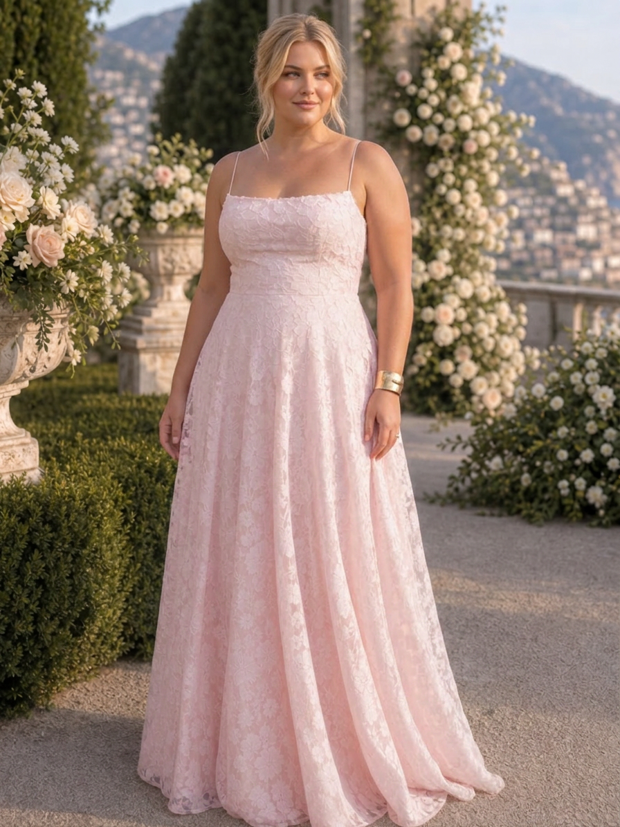 Noa | Spaghetti Strap Full Lace Maxi Dress