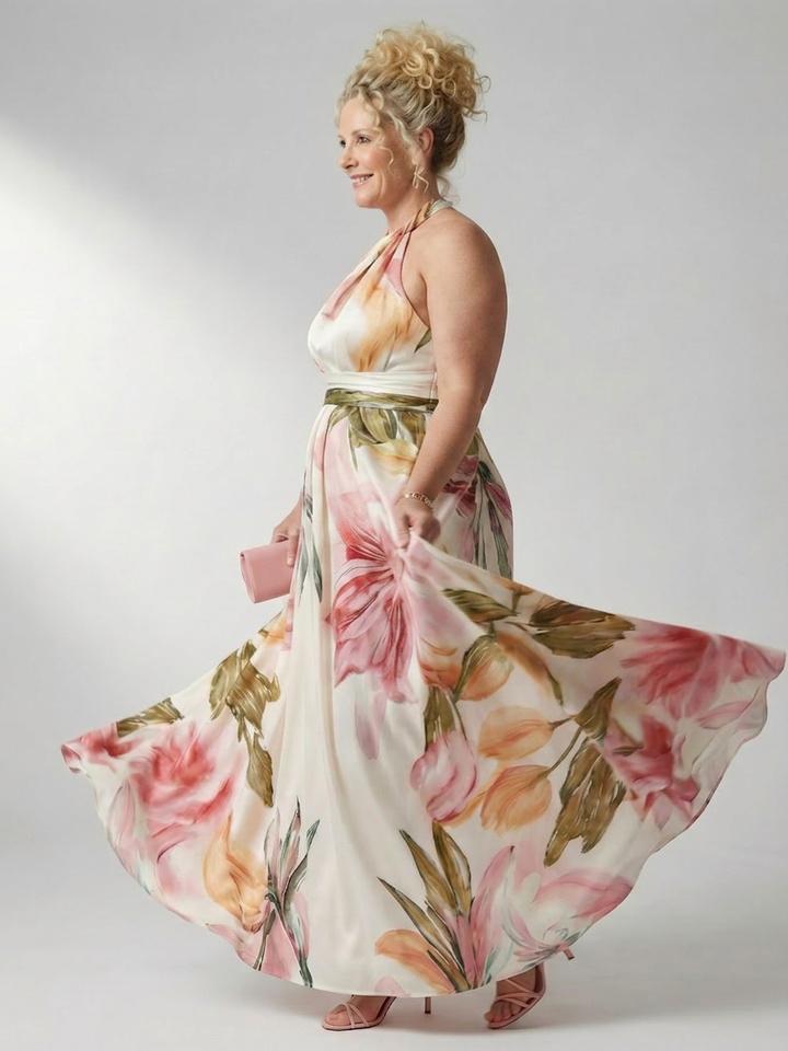 Rhea | Light Floral Maxi Dress