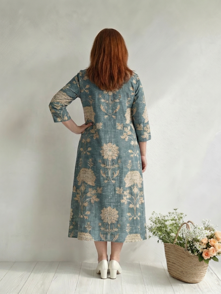 Aveline | Gentle Shape Floral Midi Dress