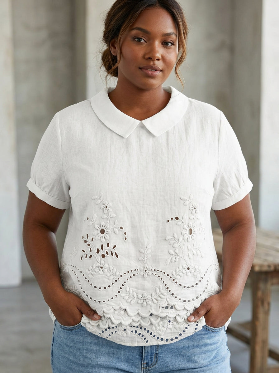 Hazel | Floral Embroidered Shirt