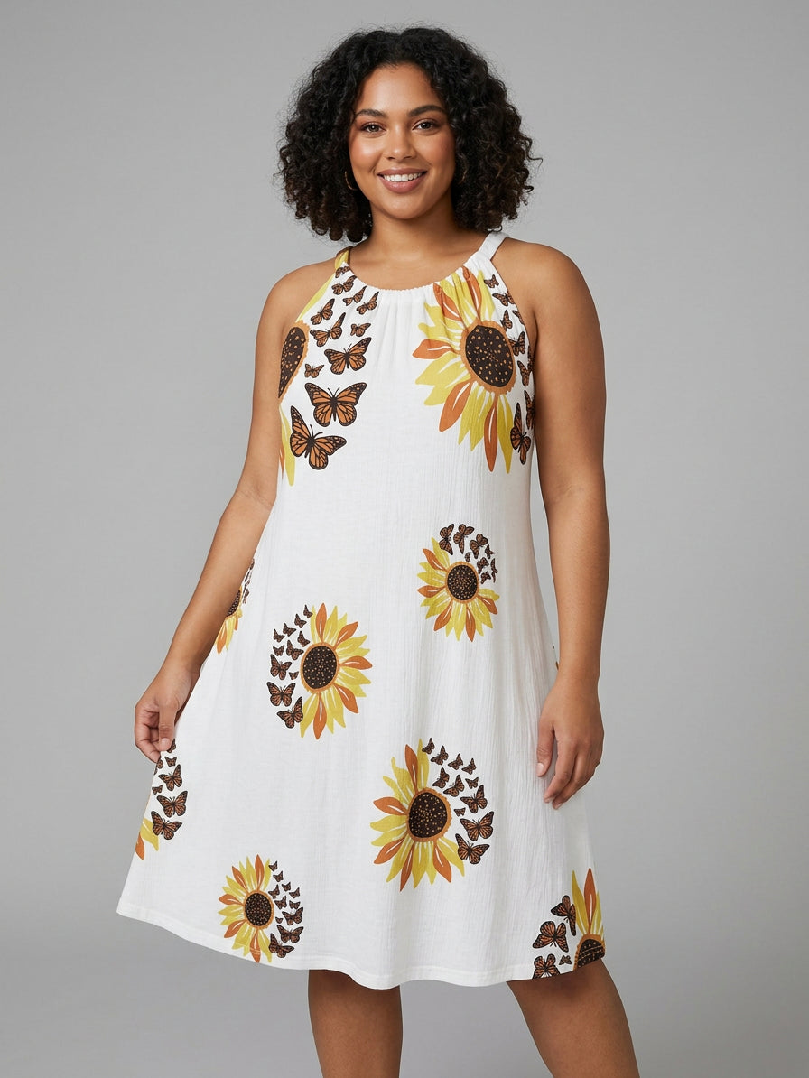 Theodora - Chic Sunflower Dress