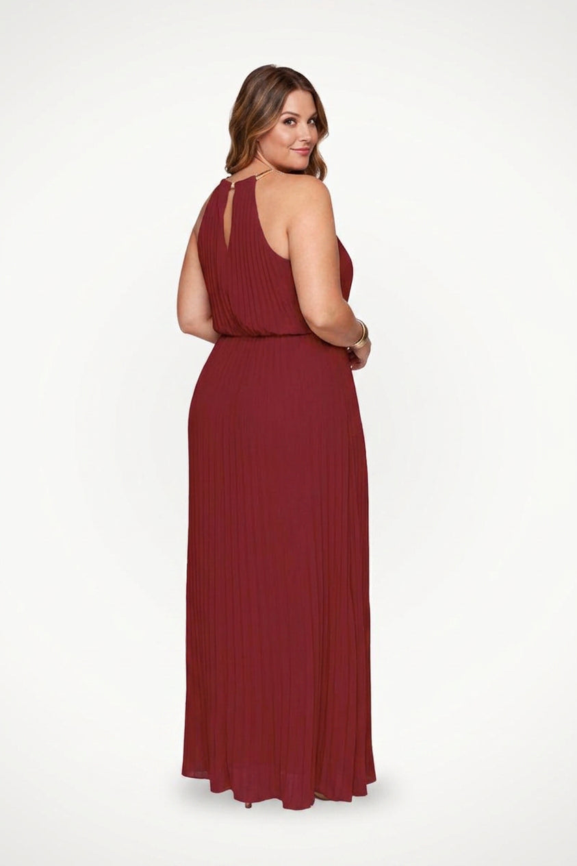 Verity - Sleeveless Belted Maxi  Dress