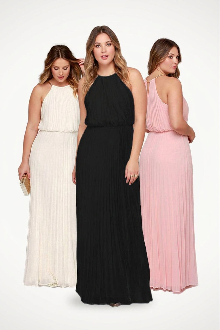 Verity - Sleeveless Belted Maxi  Dress