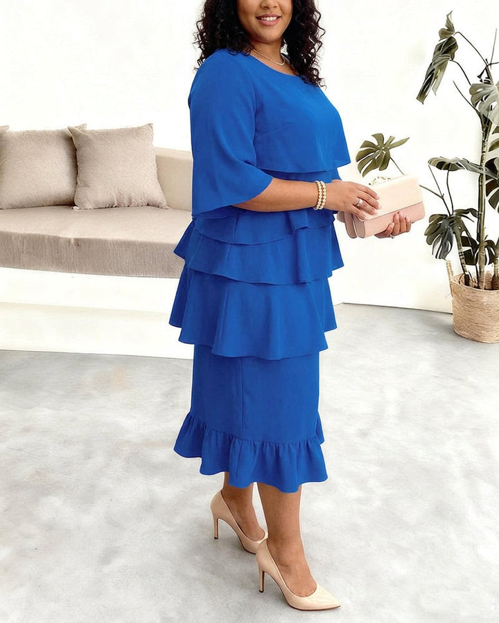 Frankie | Elegant Comfort Ruffle Dress