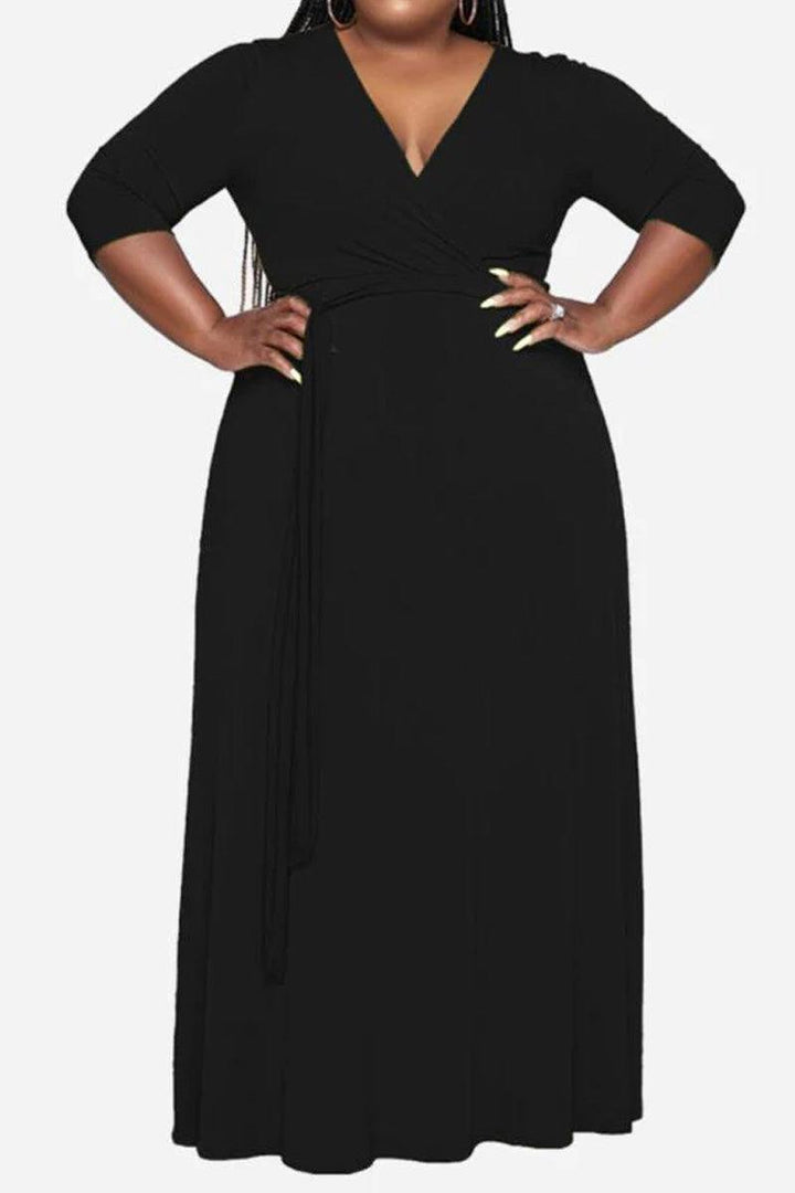 Arabella - Elegant Plus Size Belted Dress