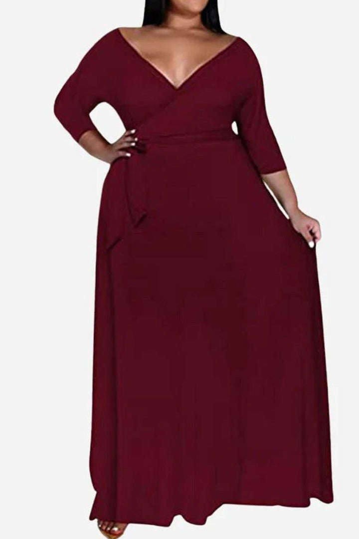 Arabella - Elegant Plus Size Belted Dress
