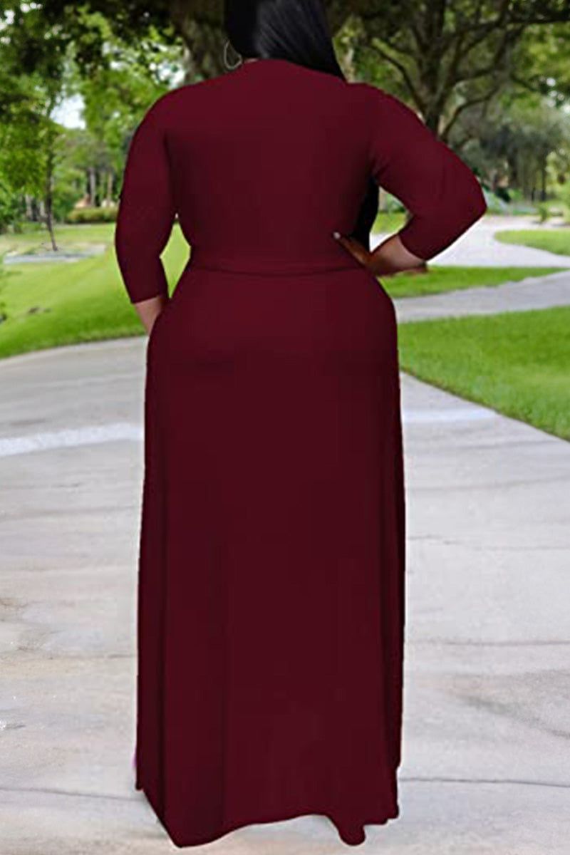 Arabella - Elegant Plus Size Belted Dress