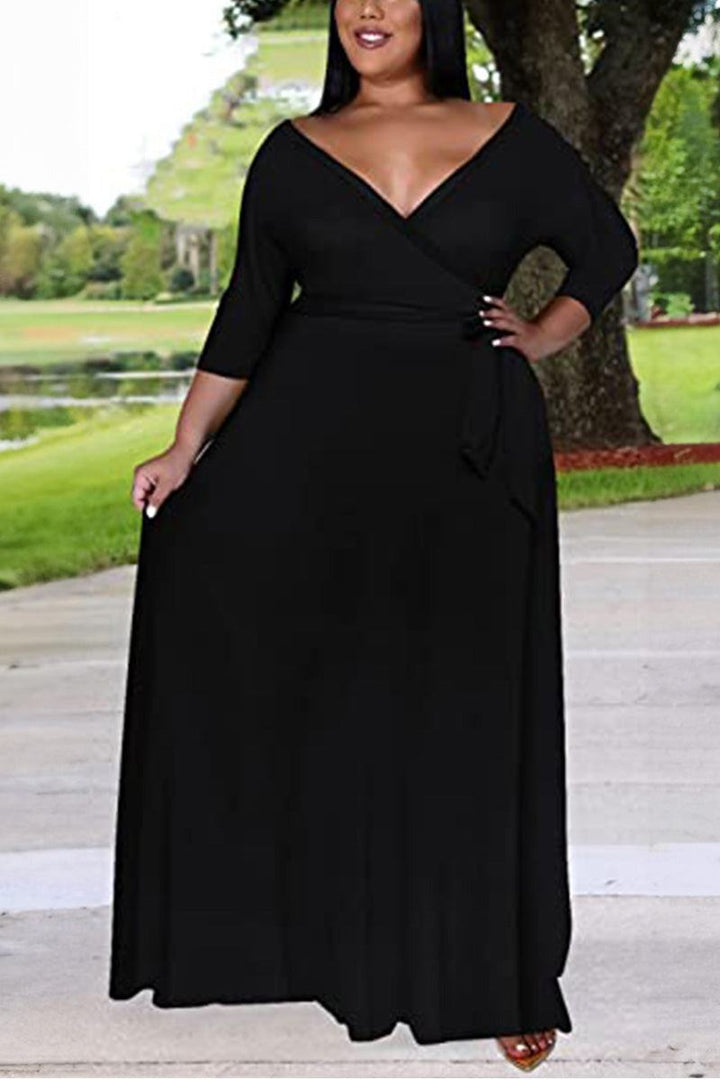 Arabella - Elegant Plus Size Belted Dress