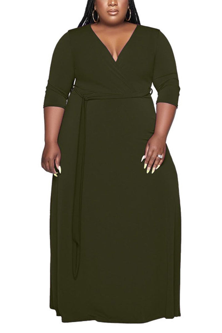 Arabella - Elegant Plus Size Belted Dress