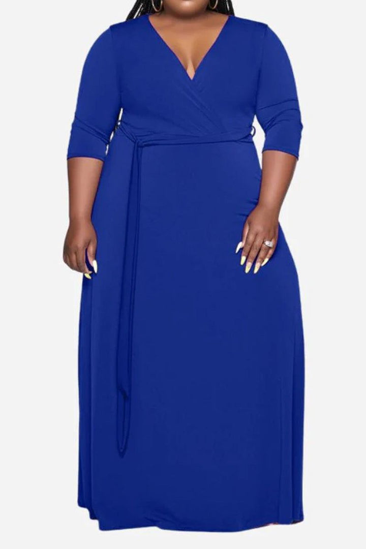 Arabella - Elegant Plus Size Belted Dress
