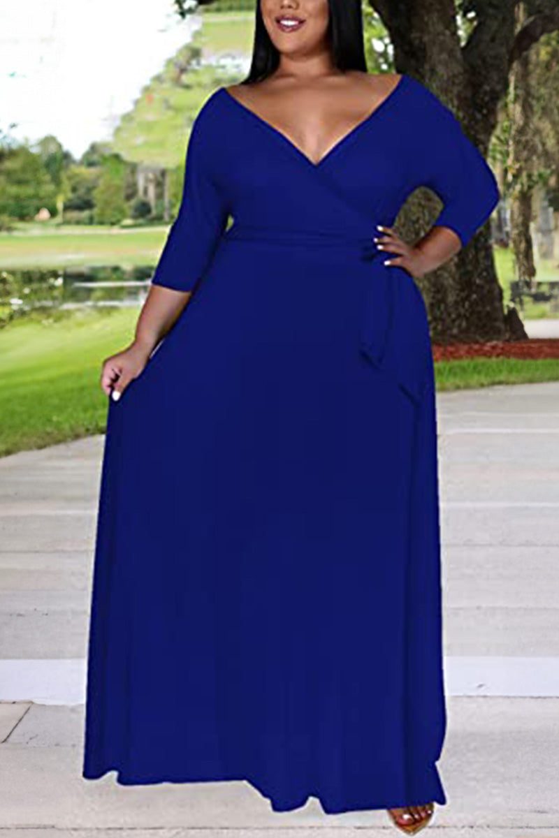 Arabella - Elegant Plus Size Belted Dress