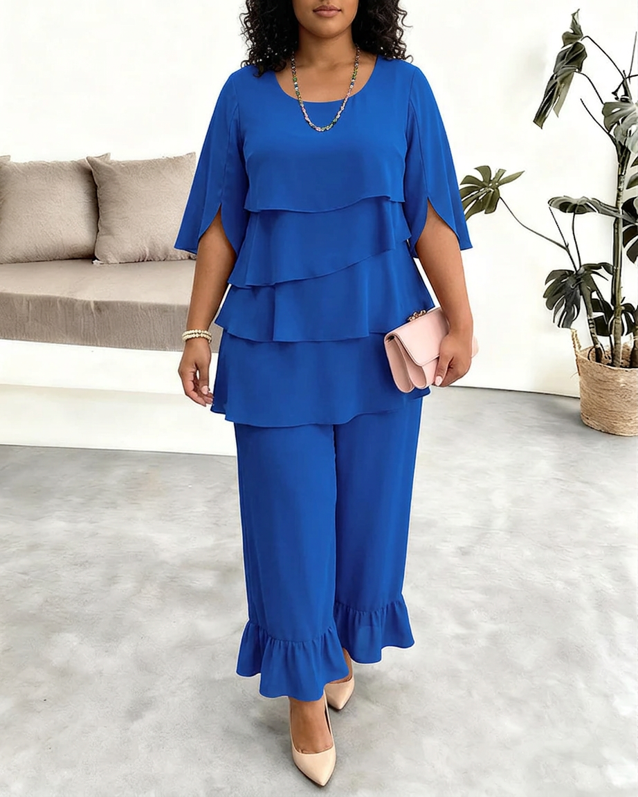 Frankie | Elegant Comfort Ruffle Dress
