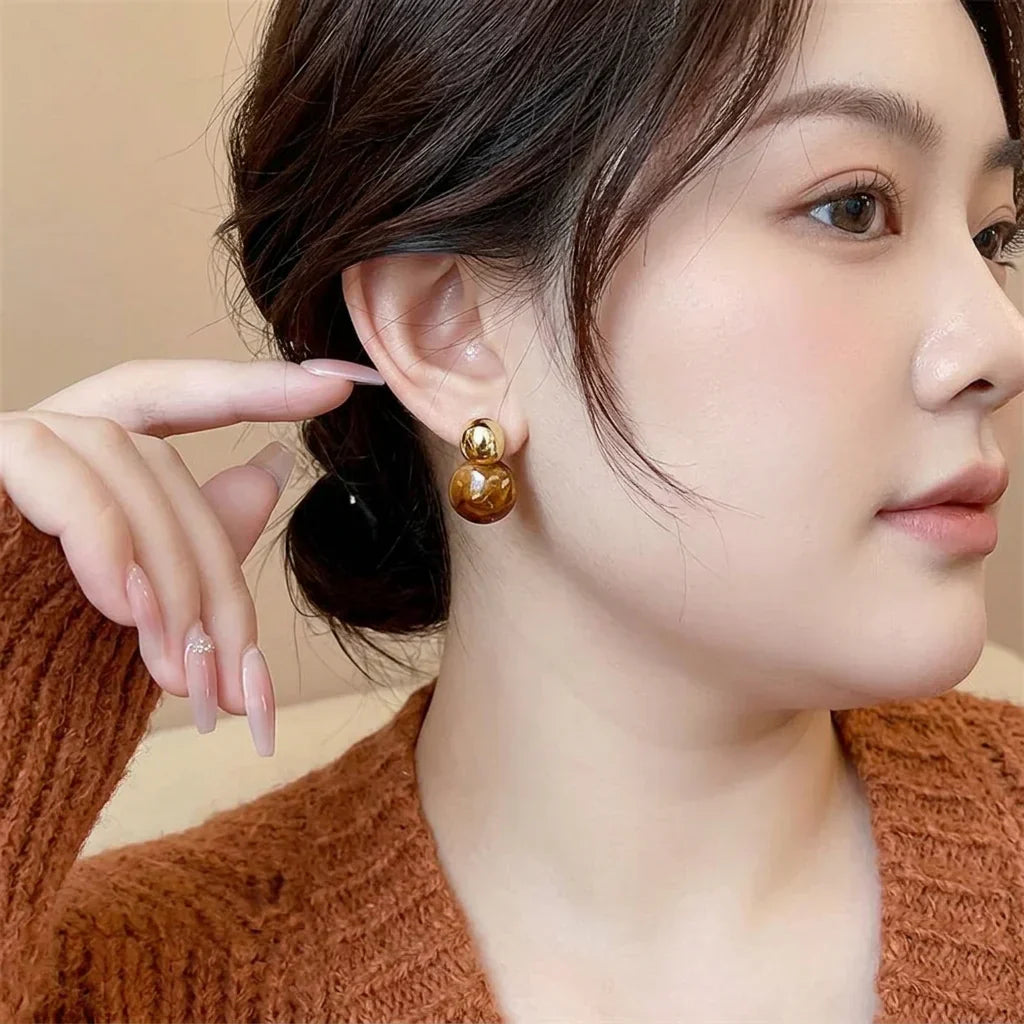 Lark Amber Drop Earrings | Gold