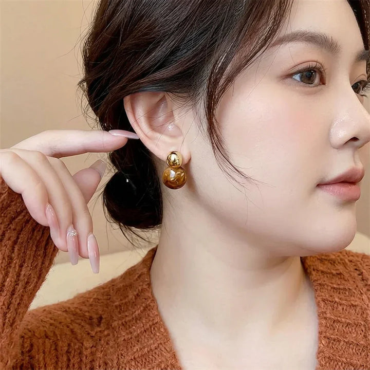Lark Amber Drop Earrings | Gold