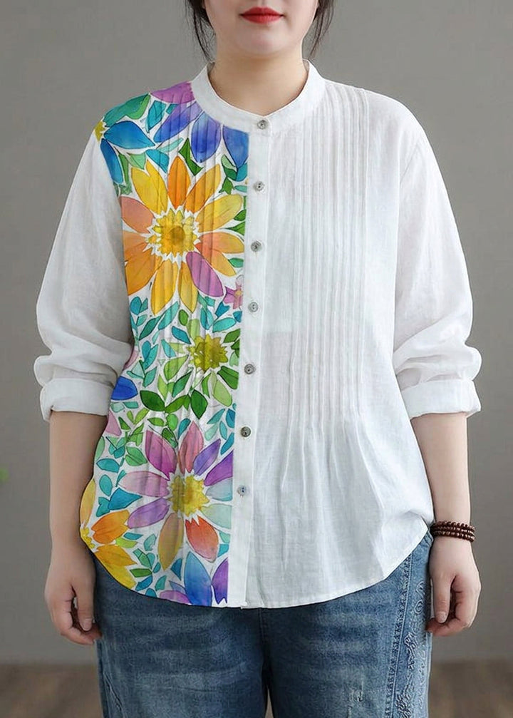 Cosima - Organic White Linen Shirt Tunics Women Ramie Blouse