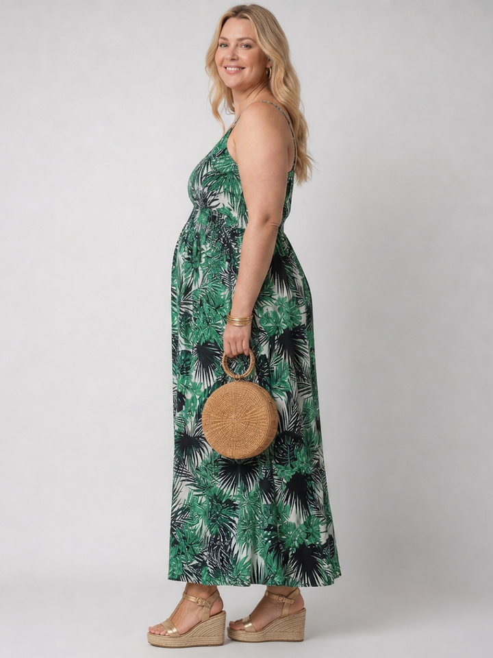 Odette | Sleeveless Floral Print Midi Dress
