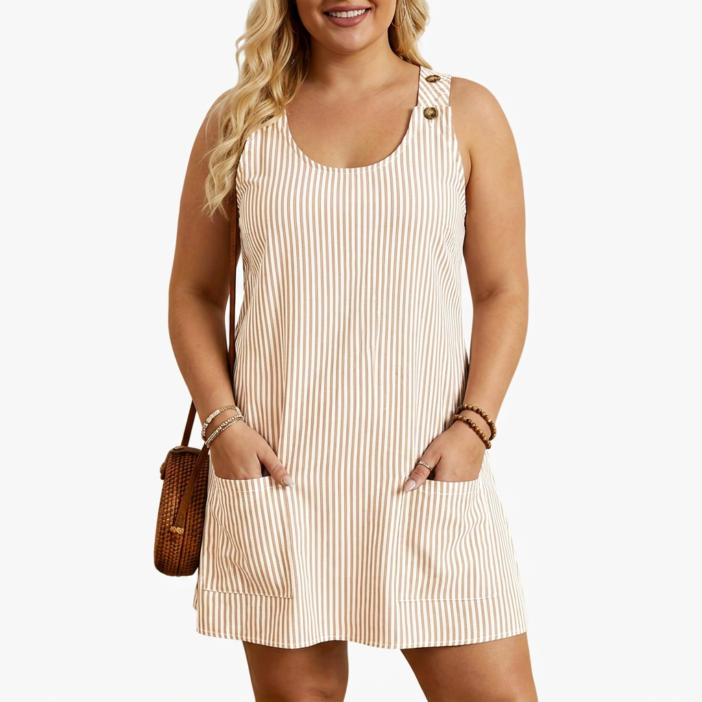 Pemberley | Sleeveless Striped Pocket Dress