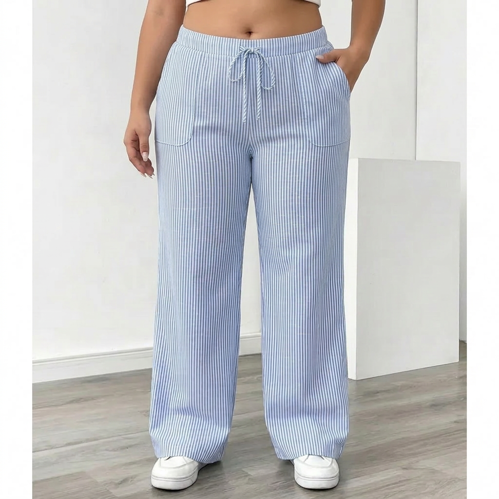 Saffron | Striped Pant With Pockets