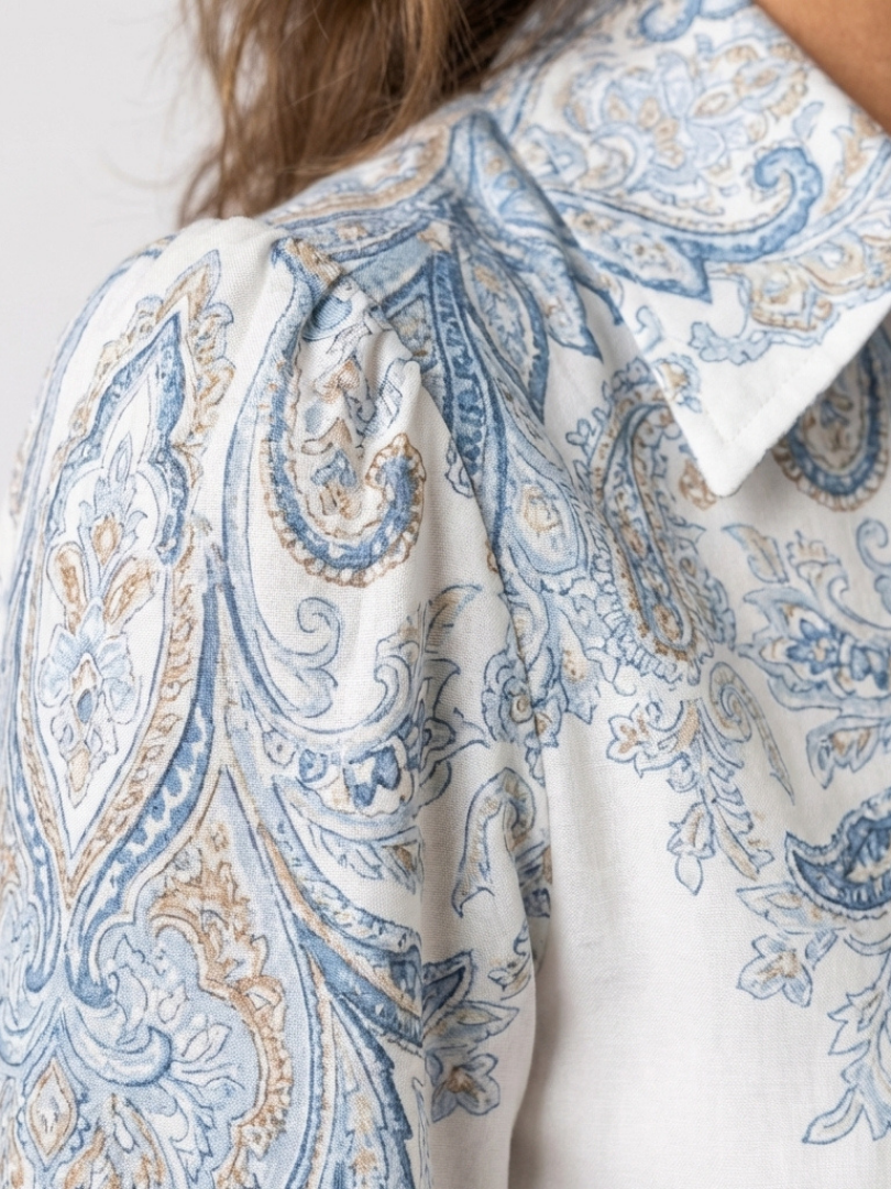 Adair | High Neck Printed Long Sleeve Maxi Dress