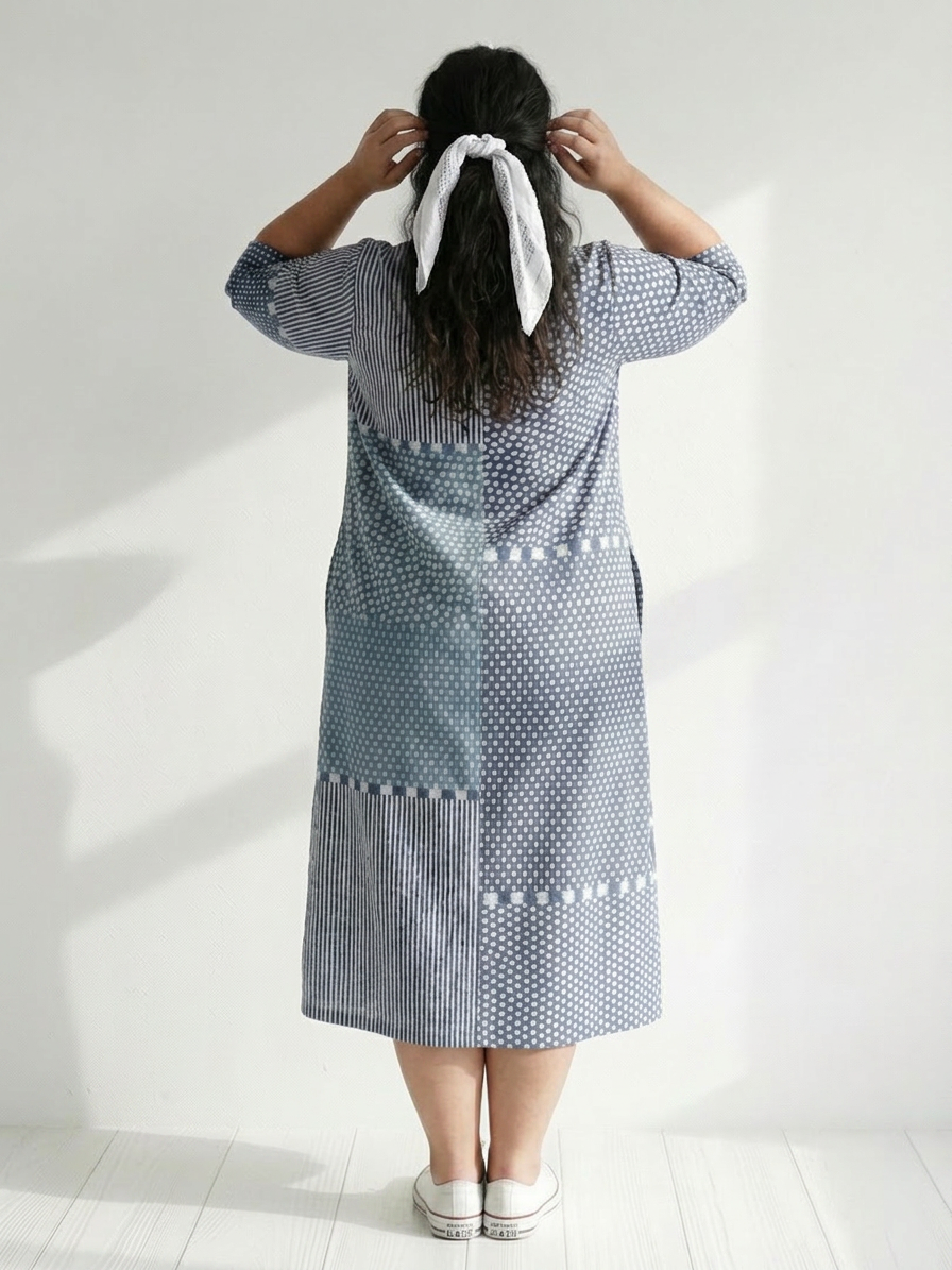 Theodora | Fit Patchwork Midi Dress