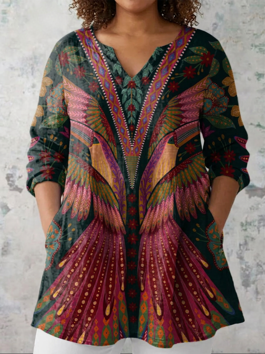 Alba | Long Blouse with V-Neck