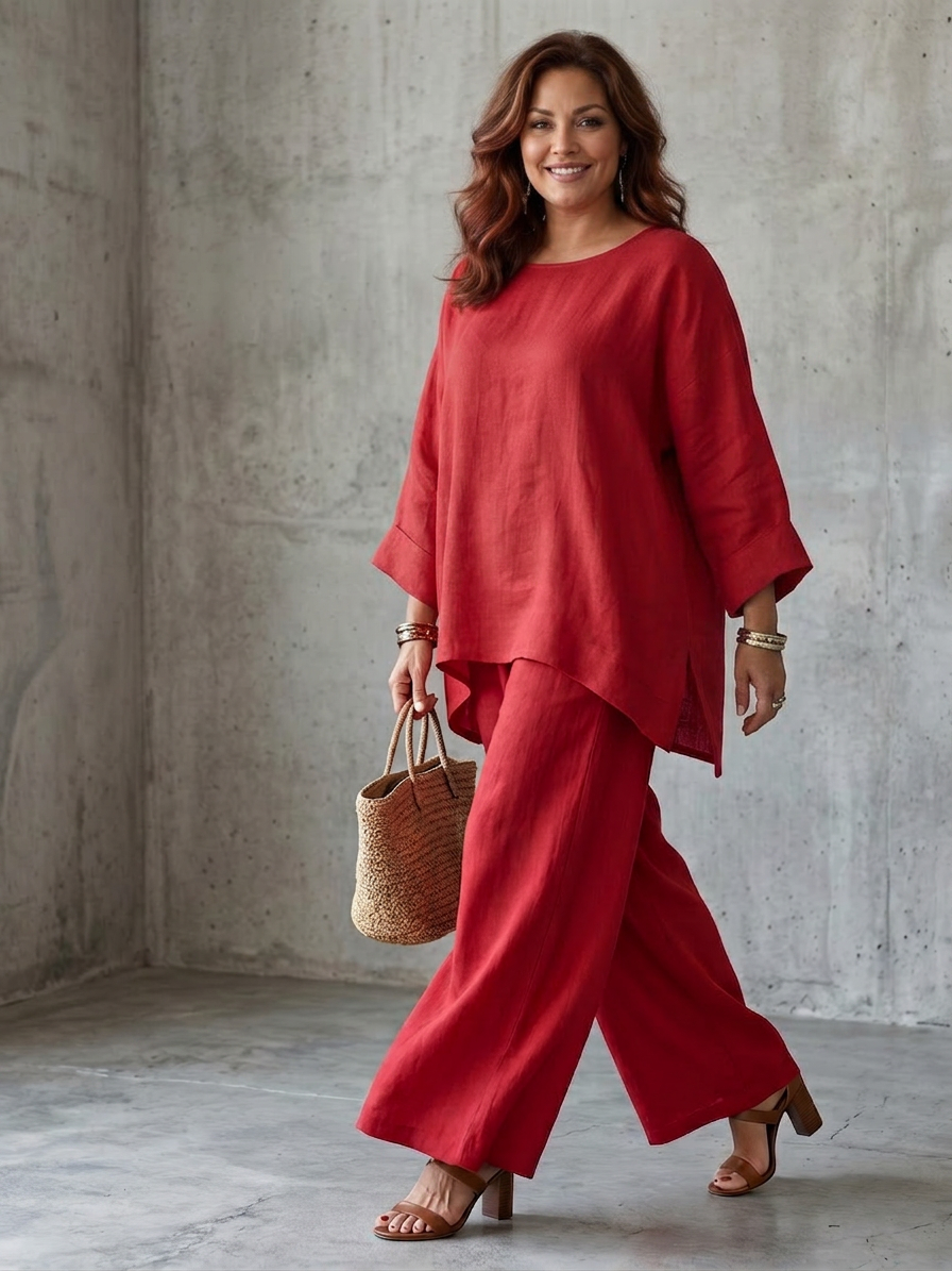 Isabeau | Oversized Tunic Wide Leg Pant Set