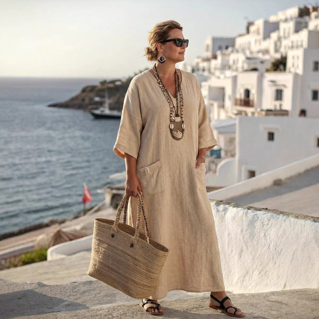 Demi | Effortless Coastal Linen Maxi Dress