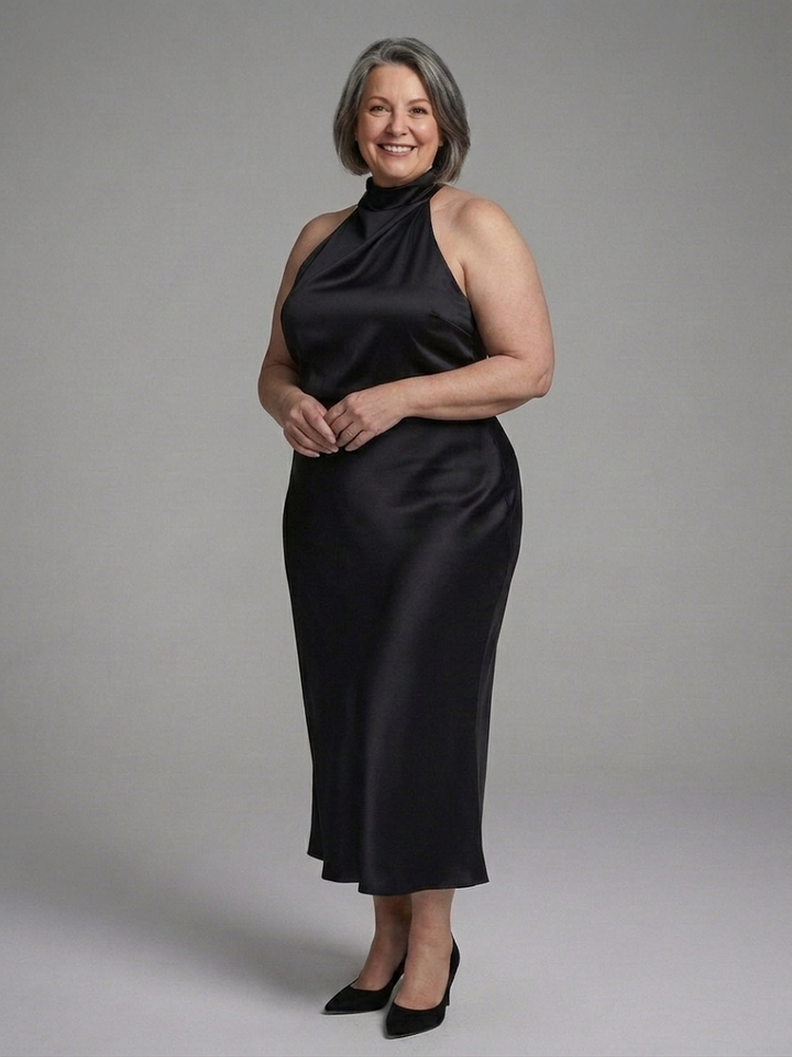 Eilwen | Midi Dress with Halter Neckline