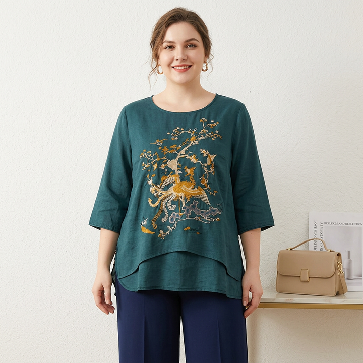 Anwen - Pure Cotton Embroidered Comfortable Top