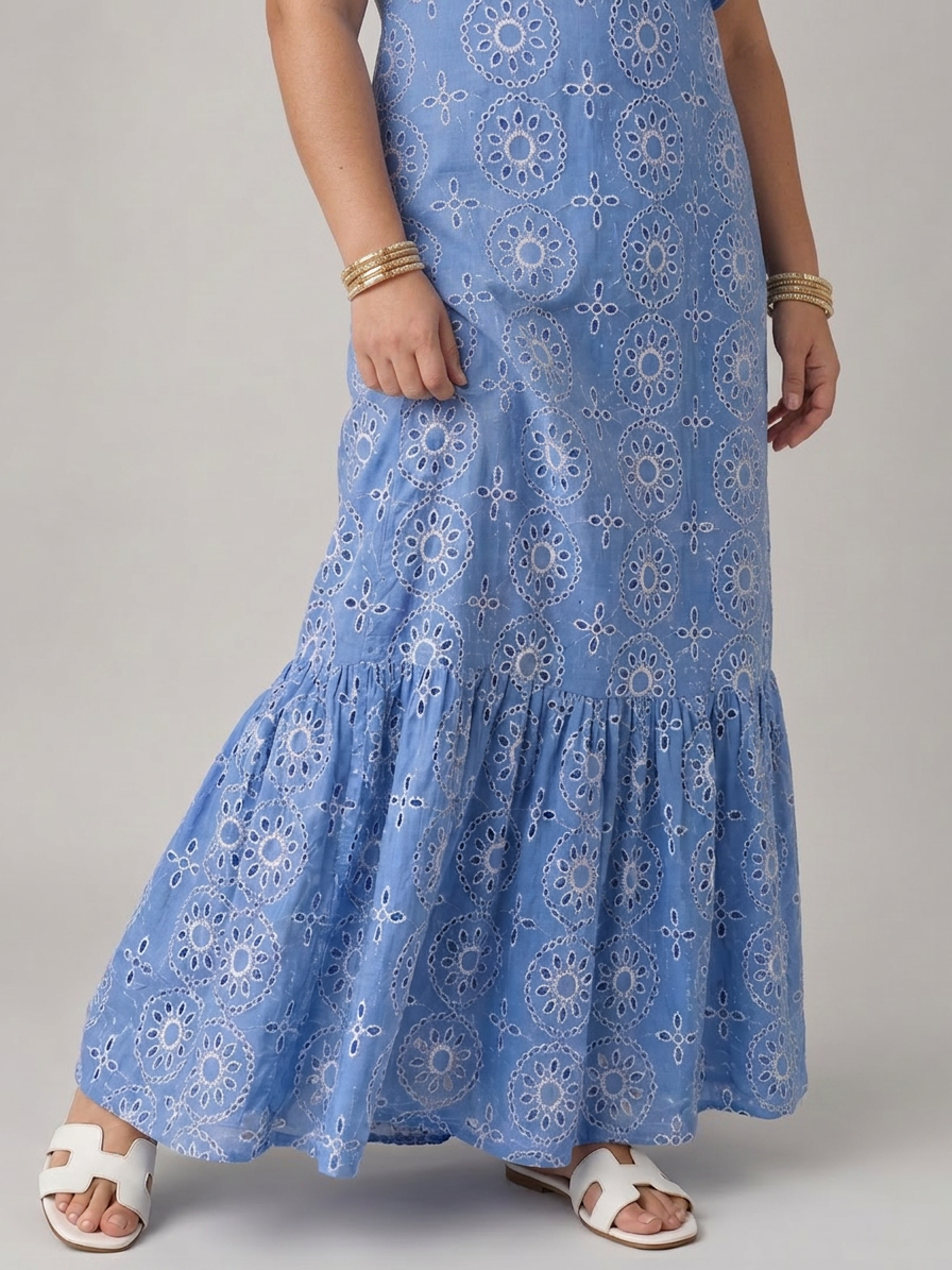 Ula | Sleeveless Ruffle Detail Maxi Dress