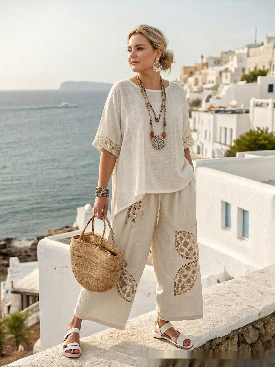 Ffion | Boho Embroidered Coastal Set