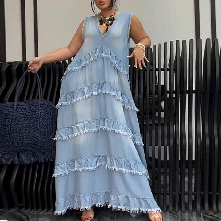 Ingrid Raw-edge Denim Dress