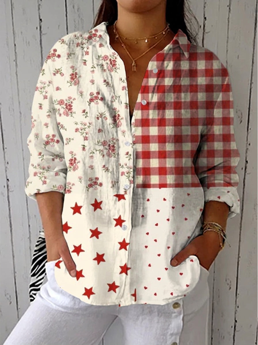 Gwen – Classic Patchwork Blouse