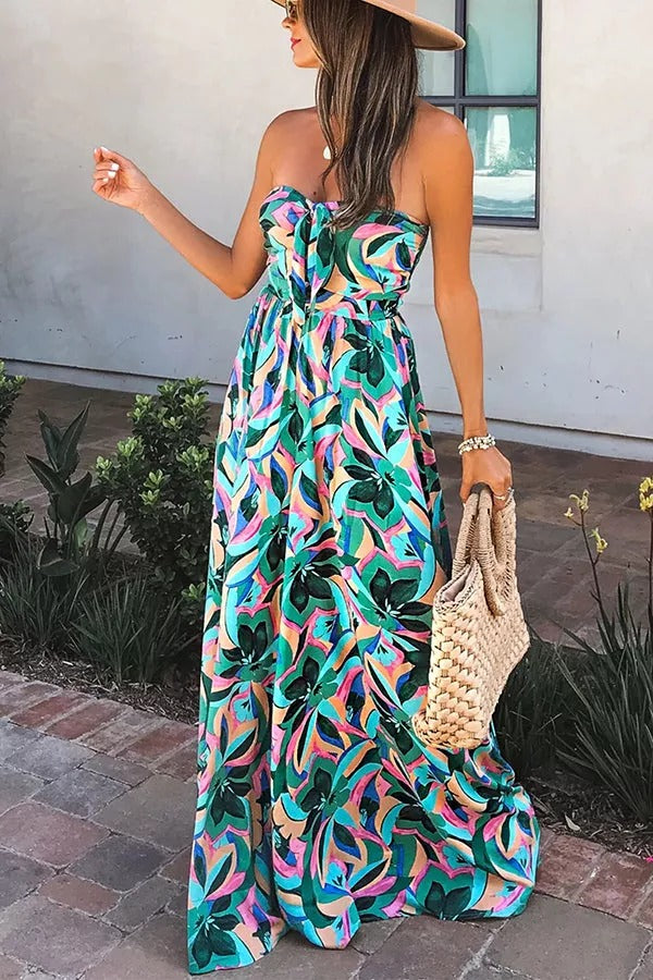 Calla - Paradise Calling Tropical Print Off Shoulder Jumpsuit