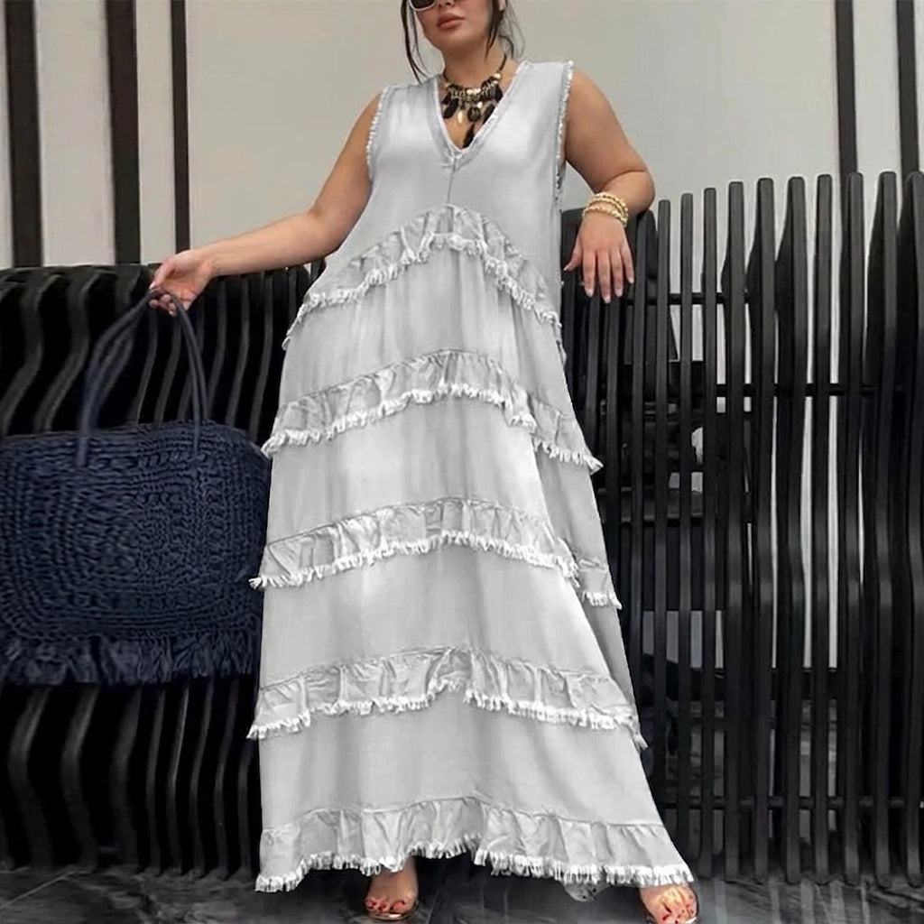 Ingrid Raw-edge Denim Dress