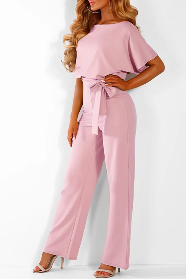 Cassia - Summer button tie short sleeved Jumpsuit