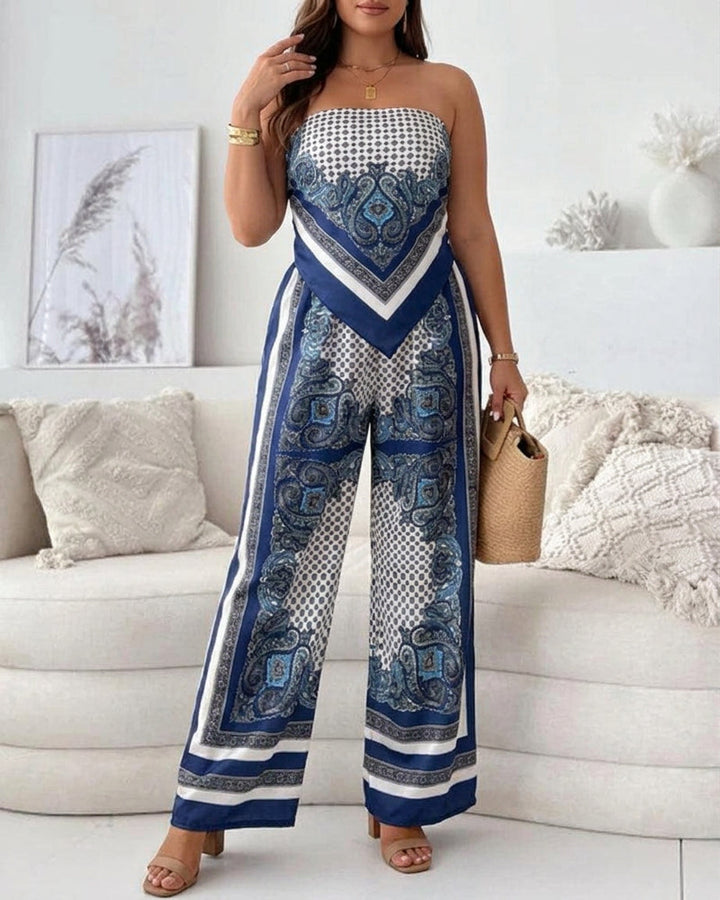 Wren | Vacation Ready Stylish Lace-Up Vest &amp; Pants Two-Piece Set Dress