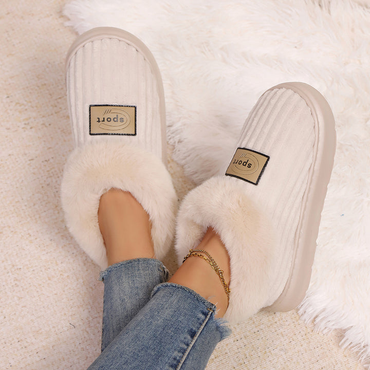 Thick-Sole Plush Slipper Booties – Warm Indoor House Shoes, EVA Sole