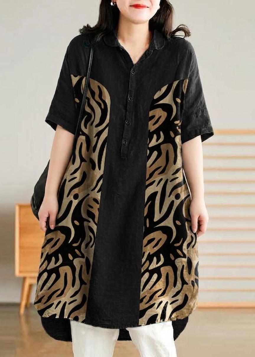 Sabine - Jade Green Linen Women Casual Linen Shirt Dress
