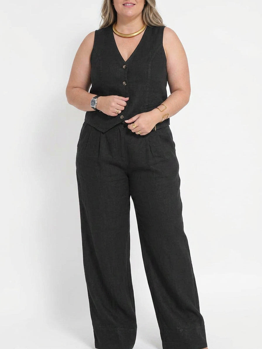 Seraphina – Co-ord Set Elegant Two-Piece With Waistcoat &amp; Pants Wide-Leg