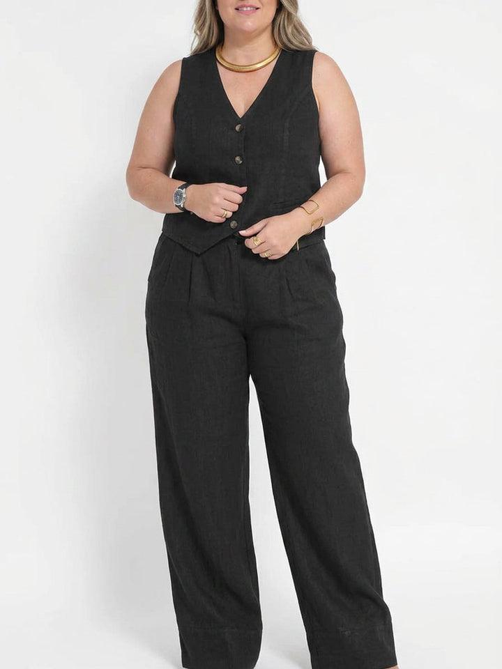 Seraphina – Co-ord Set Elegant Two-Piece With Waistcoat &amp; Pants Wide-Leg