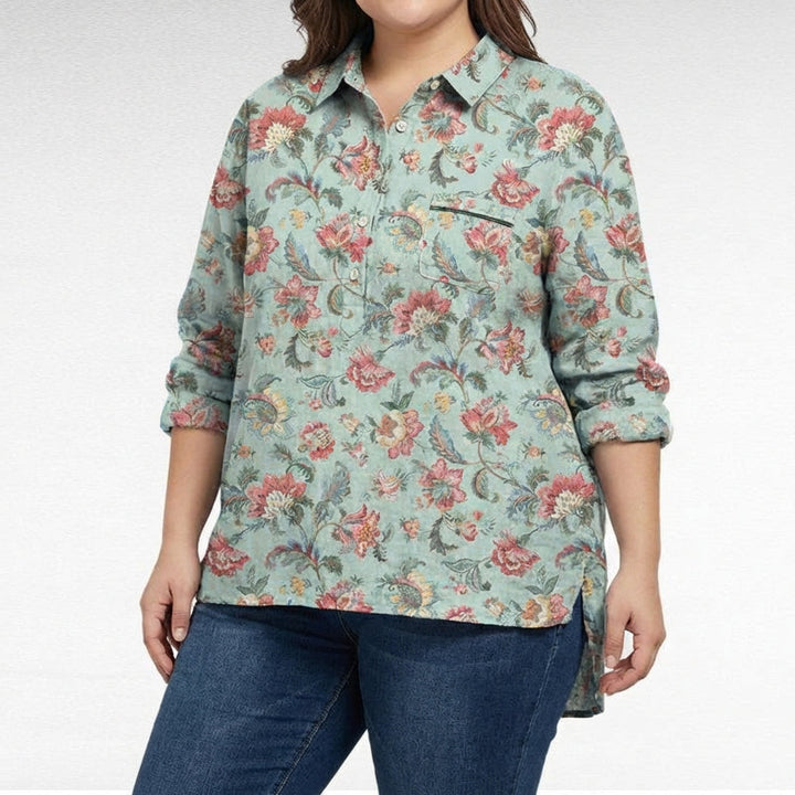 Saskia | Elegant Linen Summer Blouse