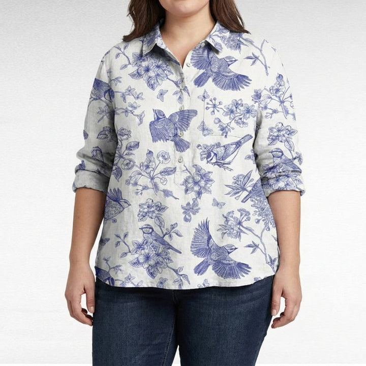 Saskia | Elegant Linen Summer Blouse
