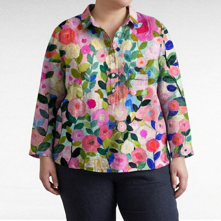 Saskia | Elegant Linen Summer Blouse