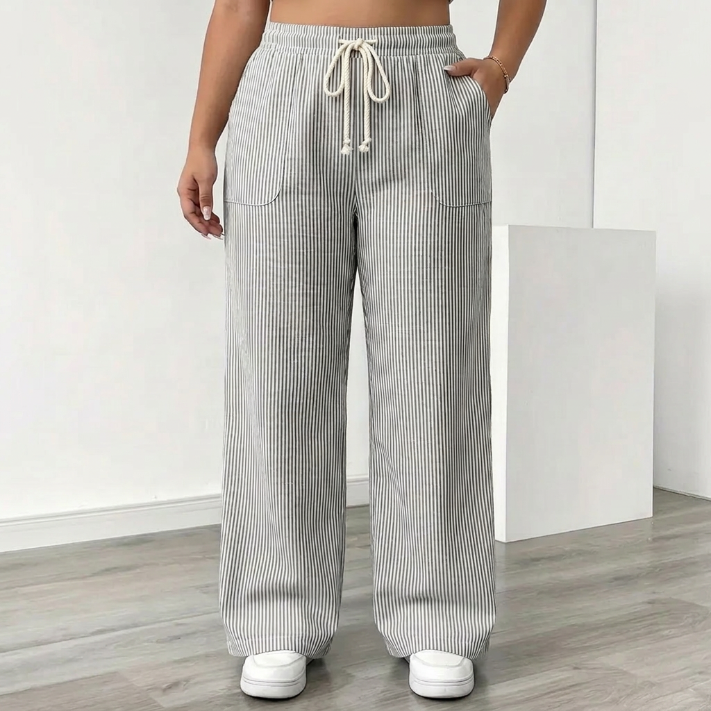 Saffron | Striped Pant With Pockets
