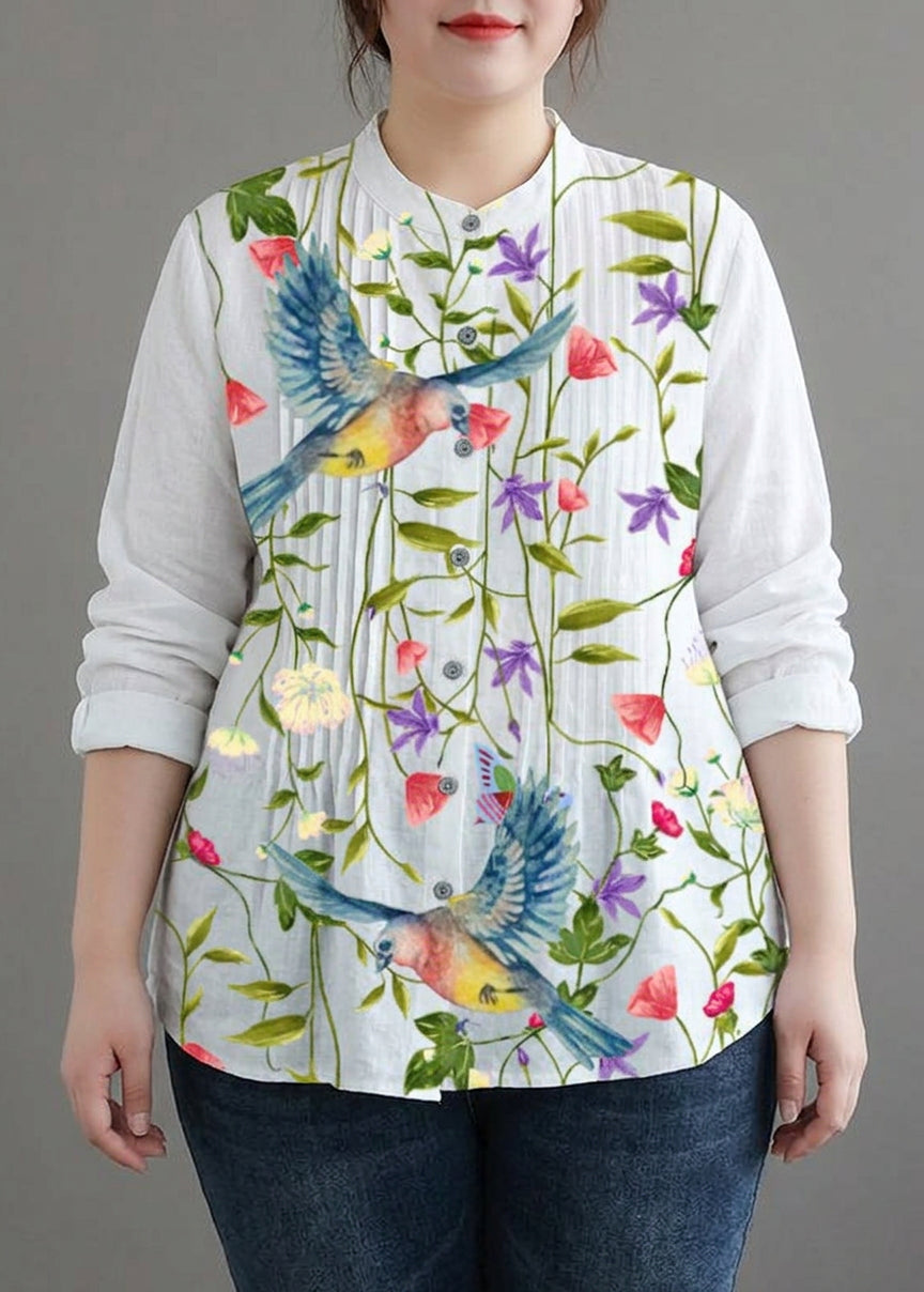 Cosima - Organic White Linen Shirt Tunics Women Ramie Blouse